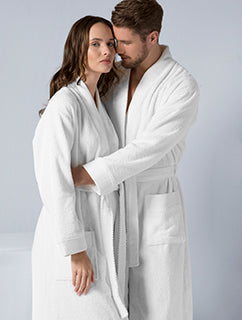 SEYANTE's Oeko-Tex certified 100% Turkish Cotton Terry bathrobes displayed elegantly.